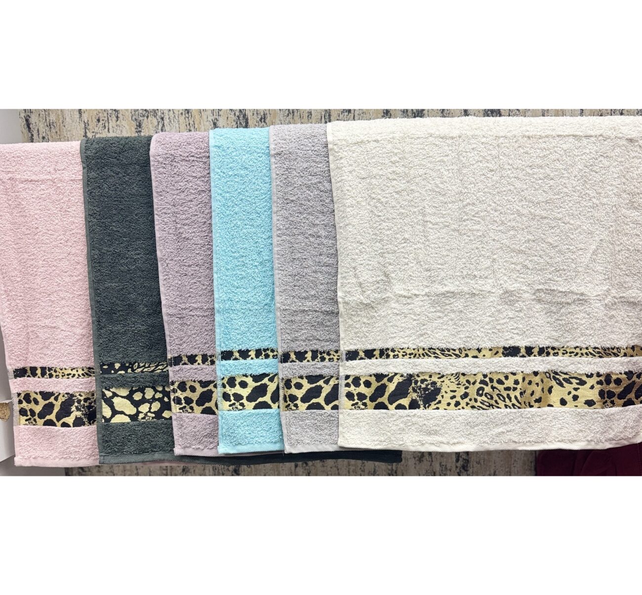 Leopar Desenli 50x96 El & Yüz Havlusu
