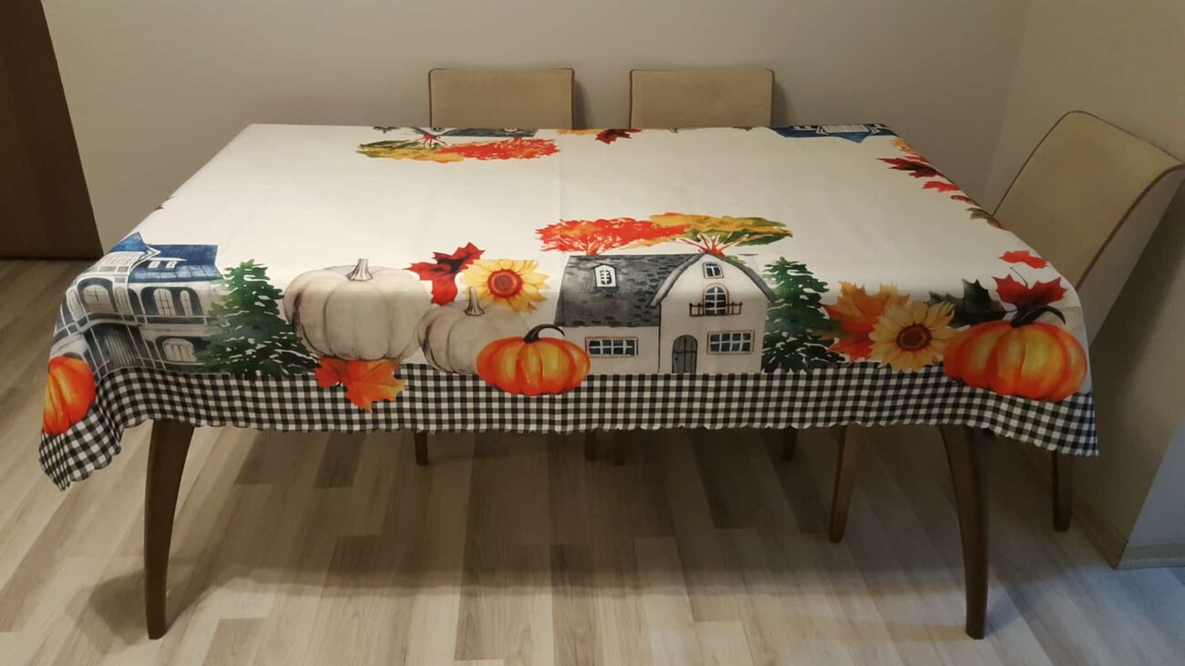Şantuk Kumaş Desenli Dertsiz Yemek Masası Örtüsü - Görsel 3
