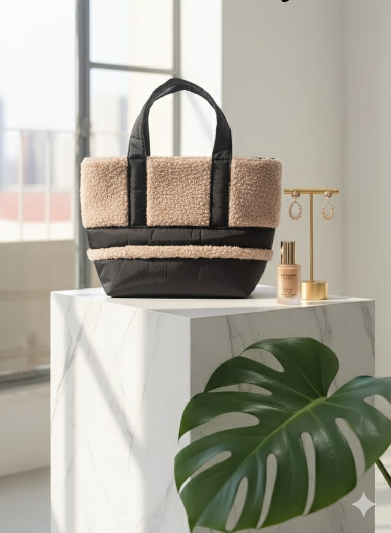 Peluş Kadın Omuz Çantası 26x40 cm - Görsel 8