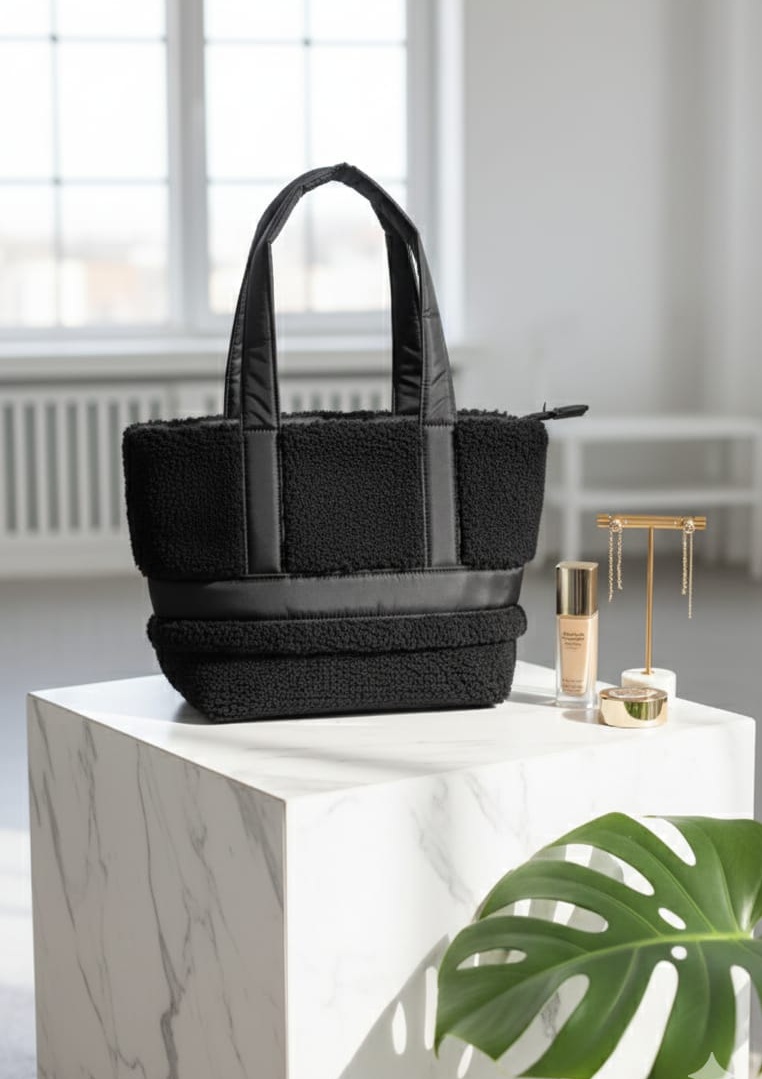 Peluş Kadın Omuz Çantası 26x40 cm - Görsel 3